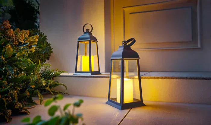 VividGlow - Set van 2 LED Lantaarns - Flikkerend Vlam-effect met Authentieke Sfeer