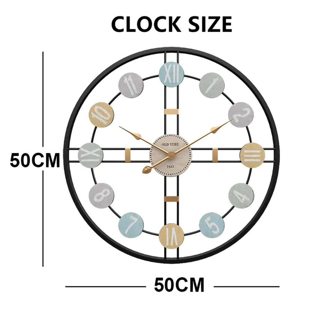 VintaRoman | 3D Metalen Romeinse Cijfer Wandklok - Vintage Stille Luxe Wanddecoratie