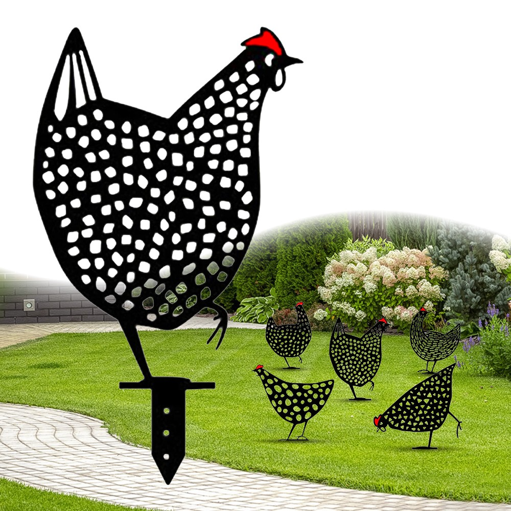 Clucko | Decoratieve metalen tuin kippen - Outdoor gazon beelden