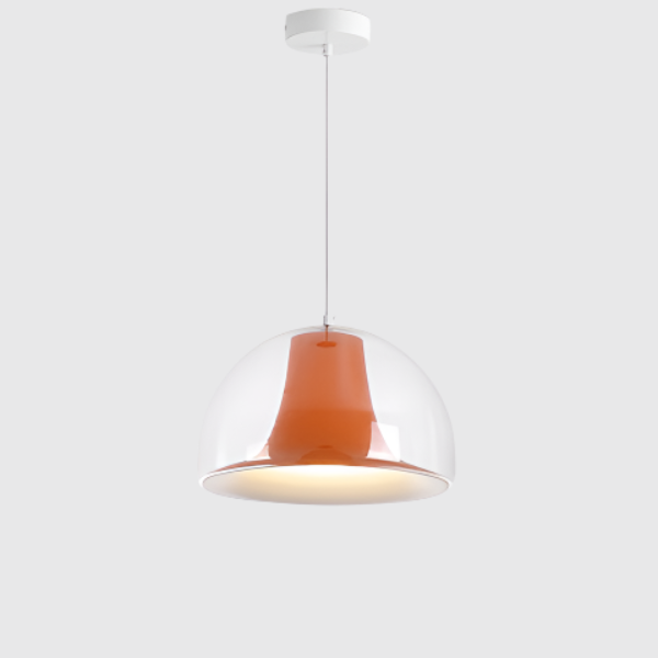 Halfronde kwallen glazen hanglamp