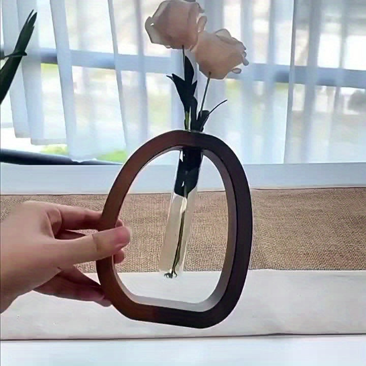 RusticAqua | Walnoot massief houten mini watervaas