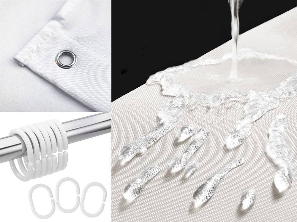 Curtelle | Elegant douchegordijn - Klassieke stijl, waterafstotend