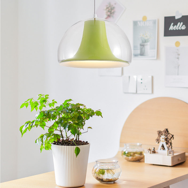 Halfronde kwallen glazen hanglamp