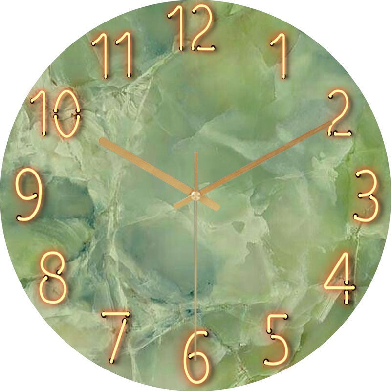 MarbleTime | Moderne Marmeren Analoge Wandklok - Stijlvol Decoratief Tijdsbeeld