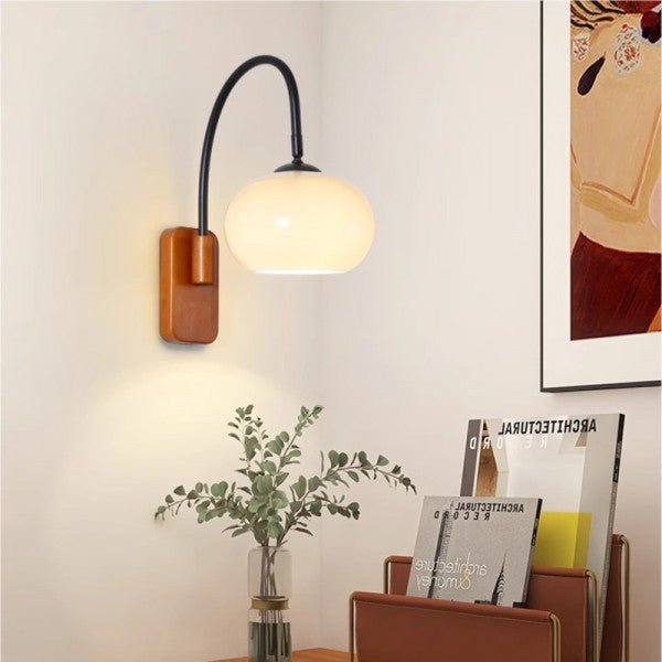 Bauhaus Kaki Draaibare Glazen Wandlamp