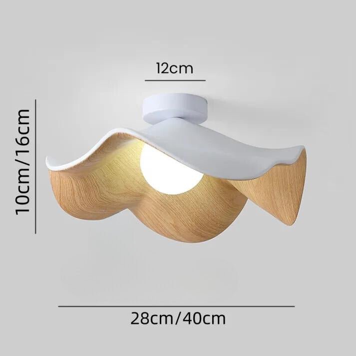 Scandinavische houten Lotus plafondlamp van hars
