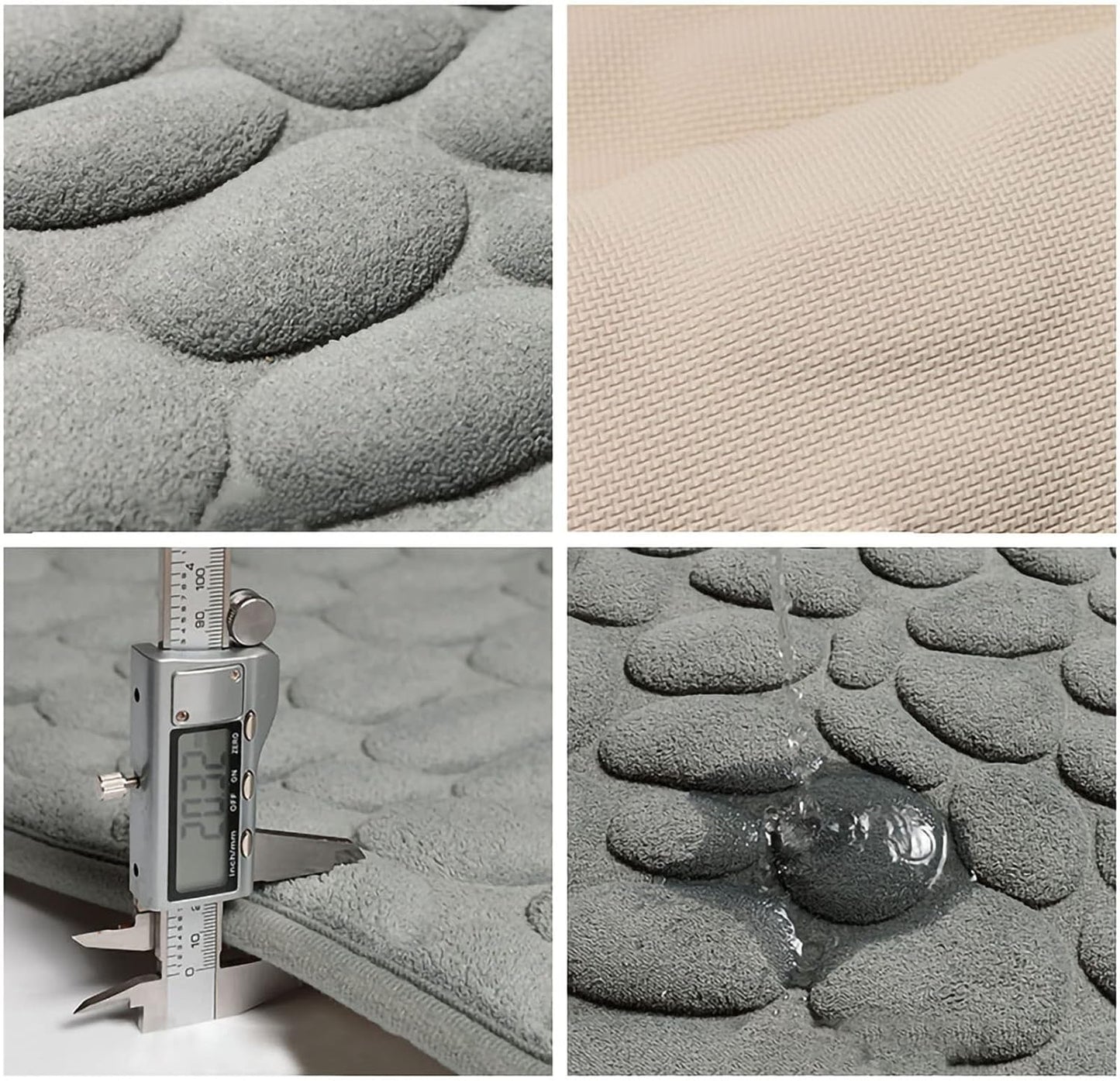CobbleMat | Antislip PVC Badmat met keienontwerp - Sneldrogende, Zachte & Duurzame Badkamermat