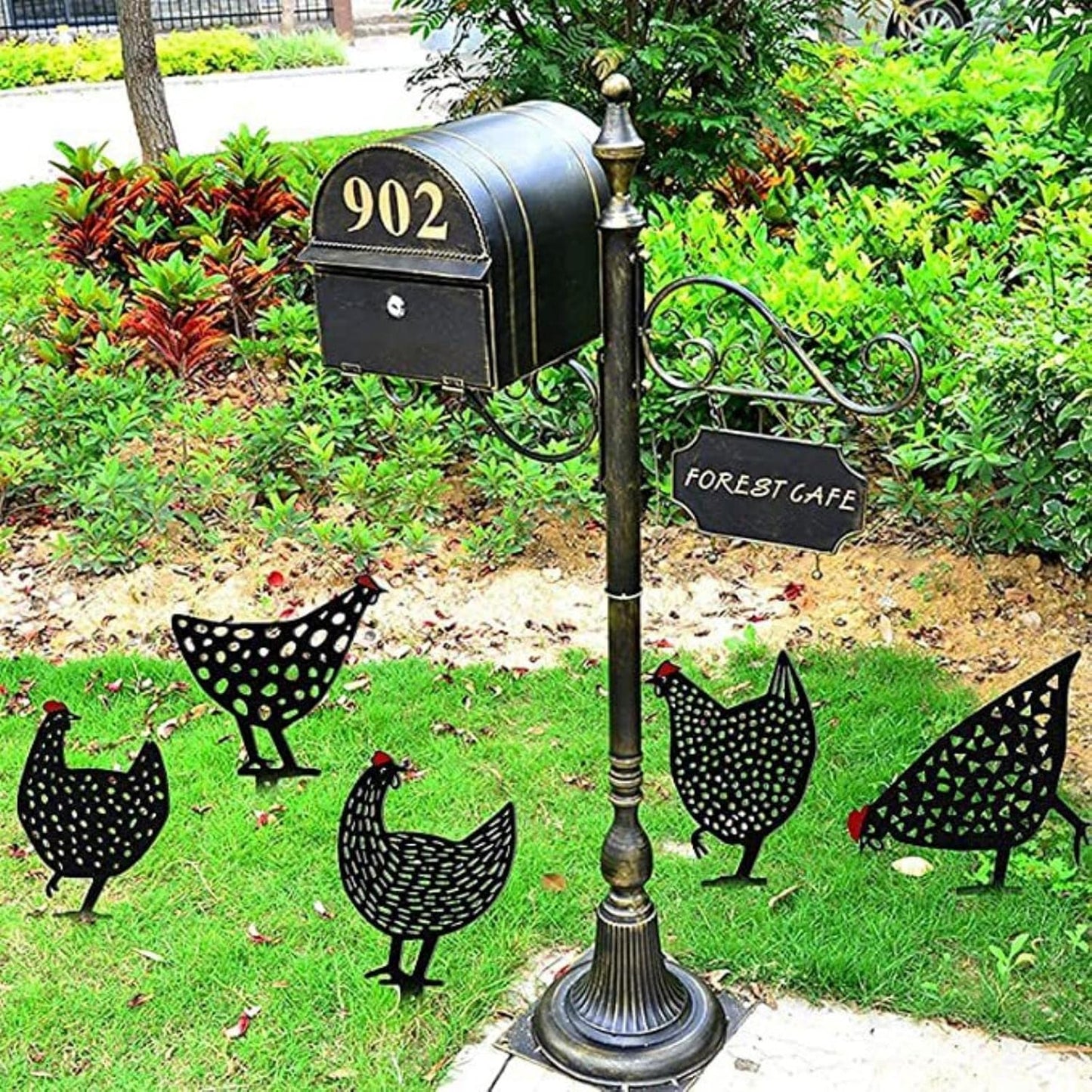 Clucko | Decoratieve metalen tuin kippen - Outdoor gazon beelden