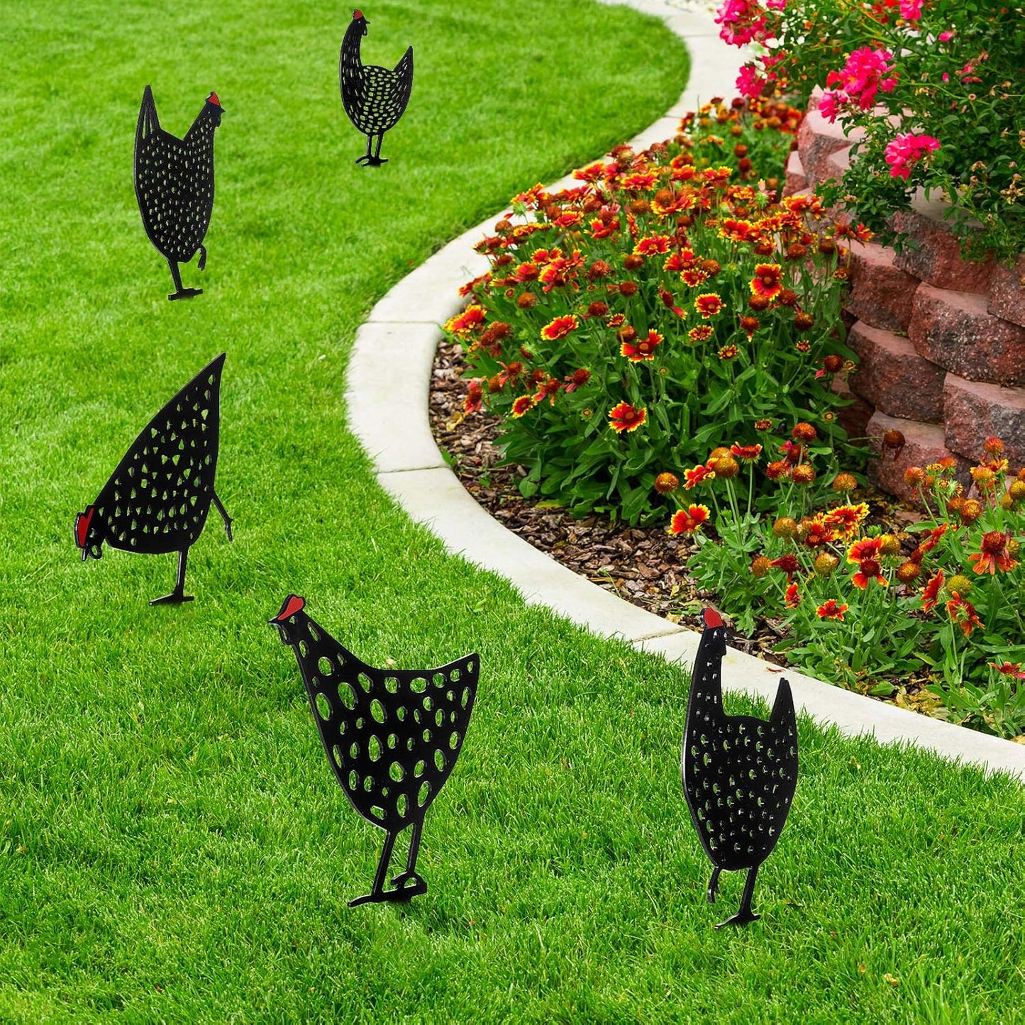Clucko | Decoratieve metalen tuin kippen - Outdoor gazon beelden