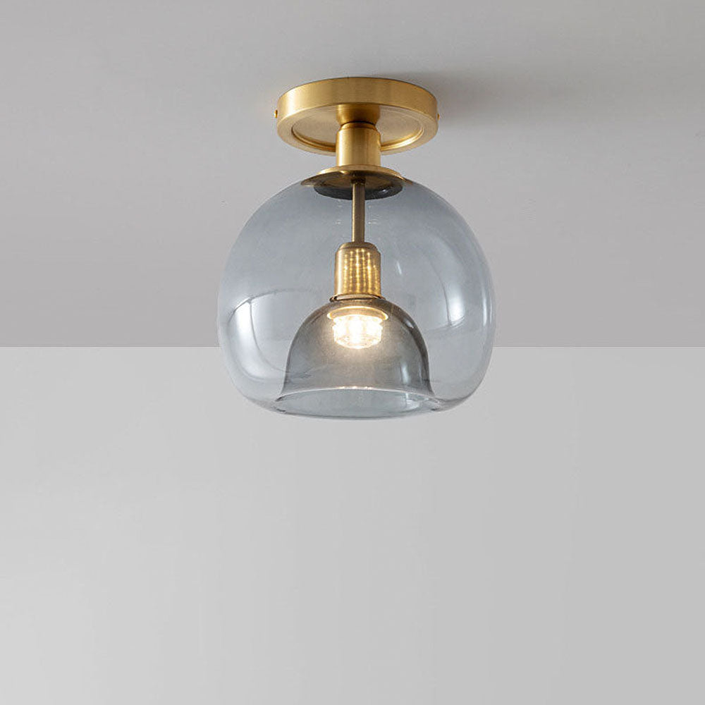Moderne glazen hal plafondlamp grijs