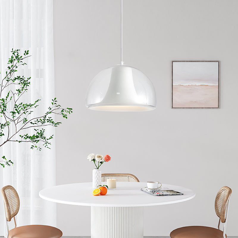 Halfronde kwallen glazen hanglamp