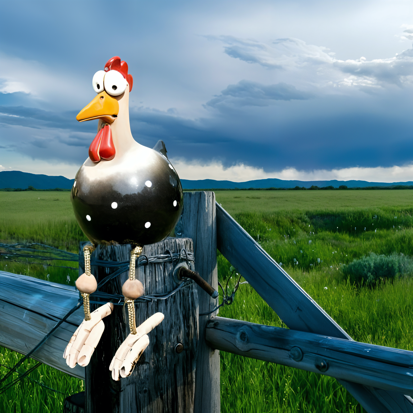 Cluckoo | Eigenzinnig tuinornament met kippen - Weerbestendig boerderijdierbeeldje