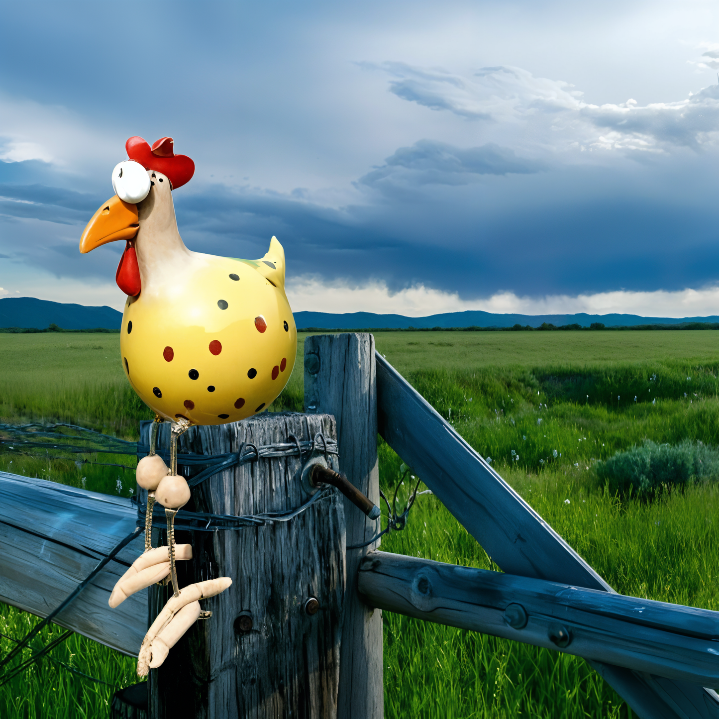 Cluckoo | Eigenzinnig tuinornament met kippen - Weerbestendig boerderijdierbeeldje