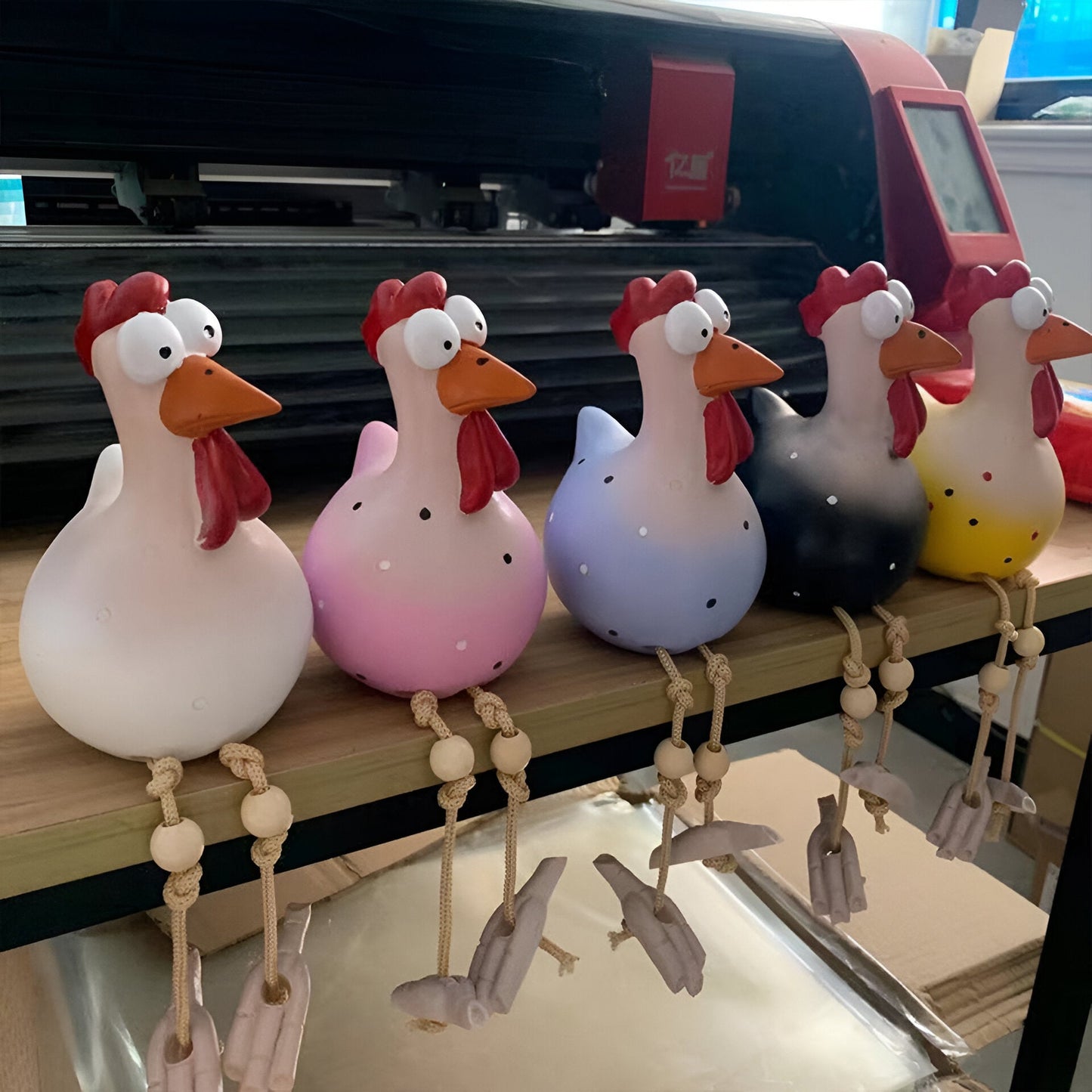 Cluckoo | Eigenzinnig tuinornament met kippen - Weerbestendig boerderijdierbeeldje