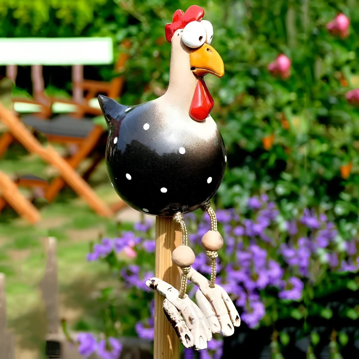 Cluckoo | Eigenzinnig tuinornament met kippen - Weerbestendig boerderijdierbeeldje