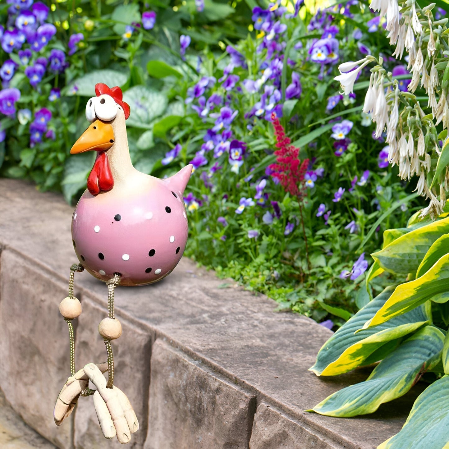 Cluckoo | Eigenzinnig tuinornament met kippen - Weerbestendig boerderijdierbeeldje