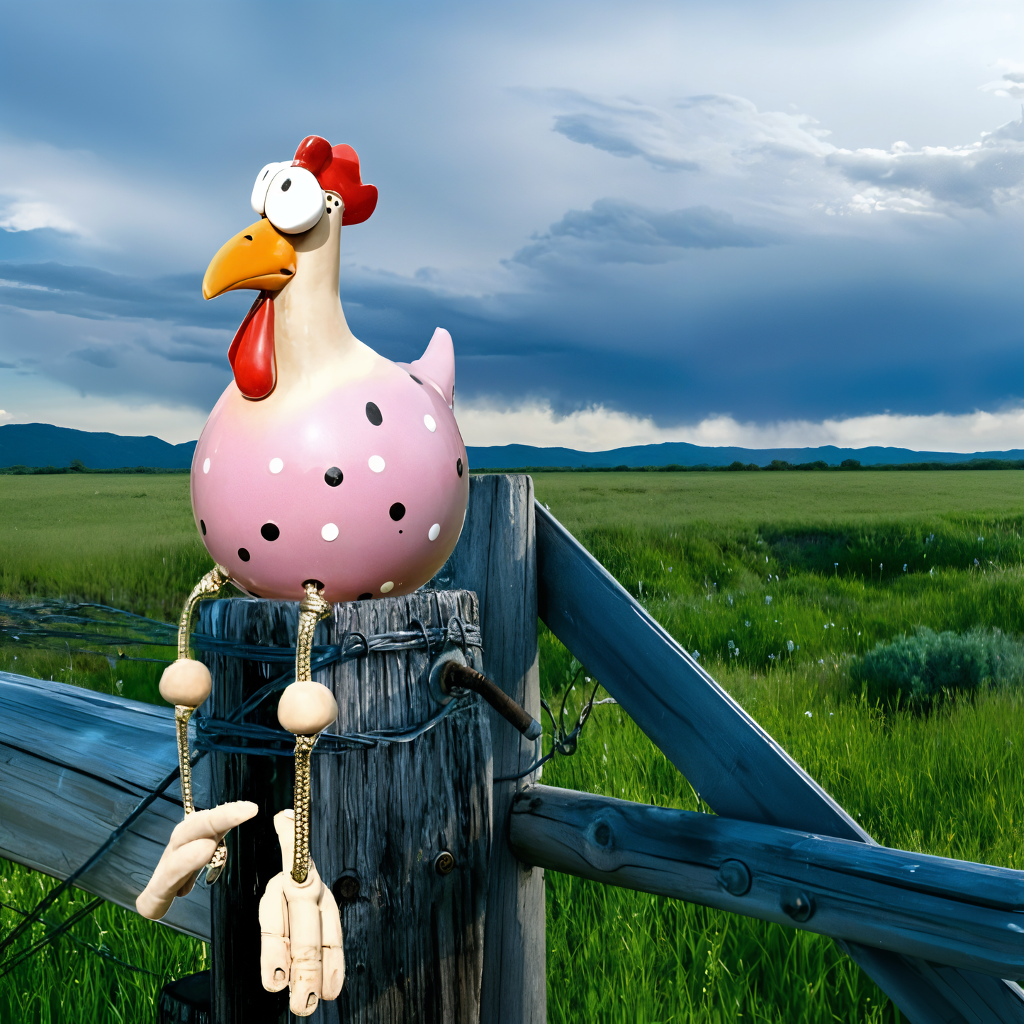 Cluckoo | Eigenzinnig tuinornament met kippen - Weerbestendig boerderijdierbeeldje