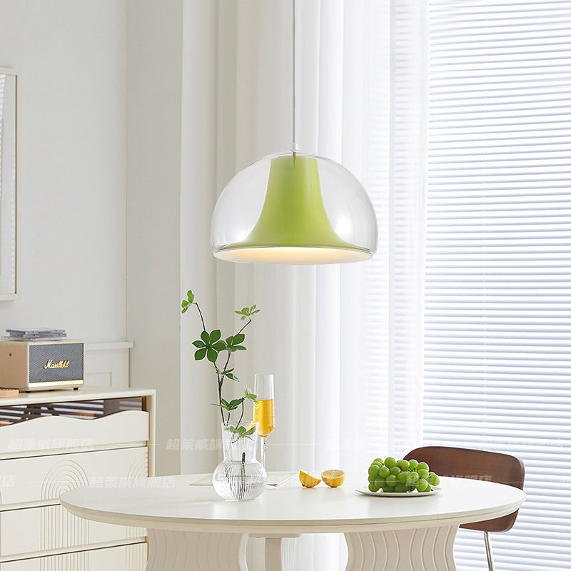 Halfronde kwallen glazen hanglamp