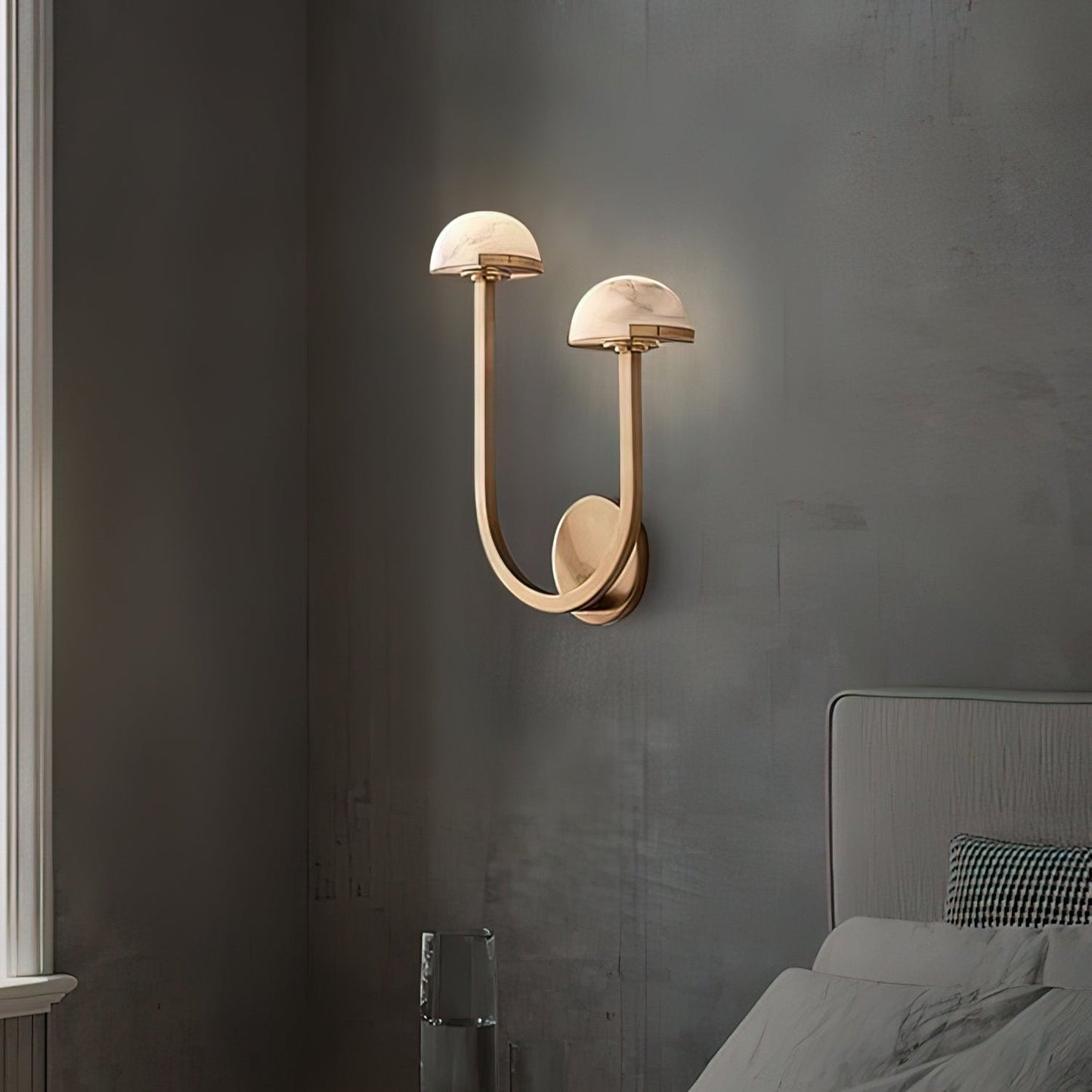 Paddestoel albasten wandlamp