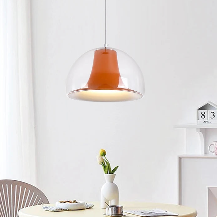 Halfronde kwallen glazen hanglamp