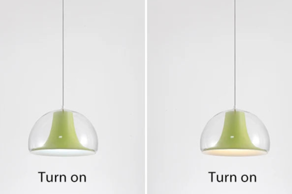 Halfronde kwallen glazen hanglamp