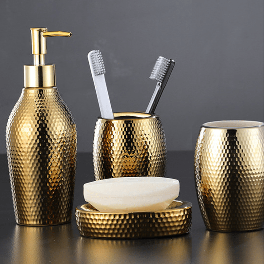 GlowLux | Luxe Badkamer Set met Moderne Gouden Details