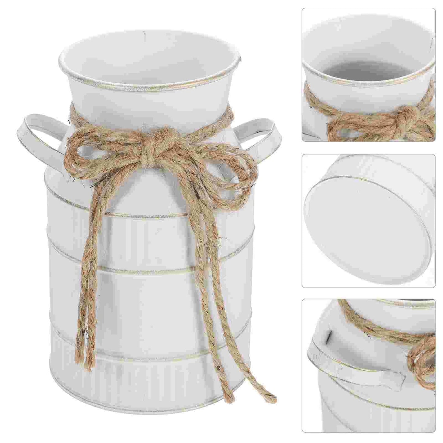 RetroBloom | Grote Metalen Melkfles Bloemenvaas