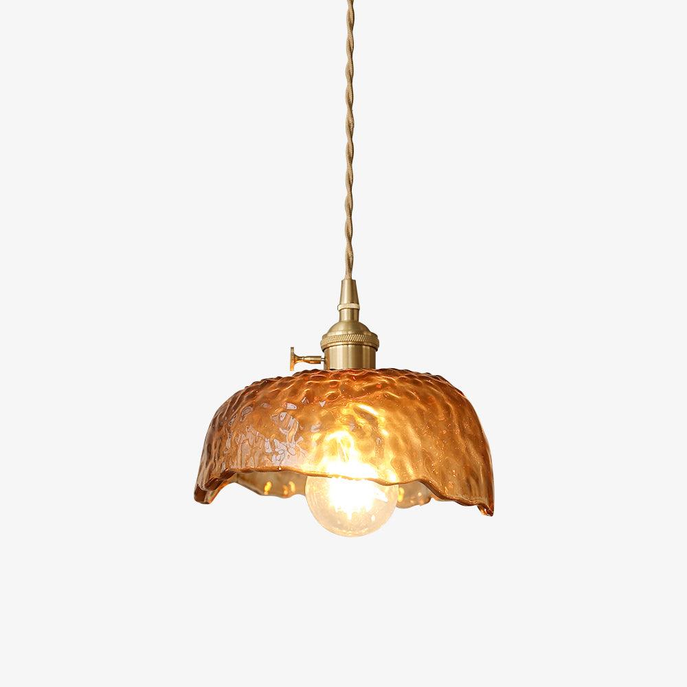 Vintage bruin glazen hanglamp
