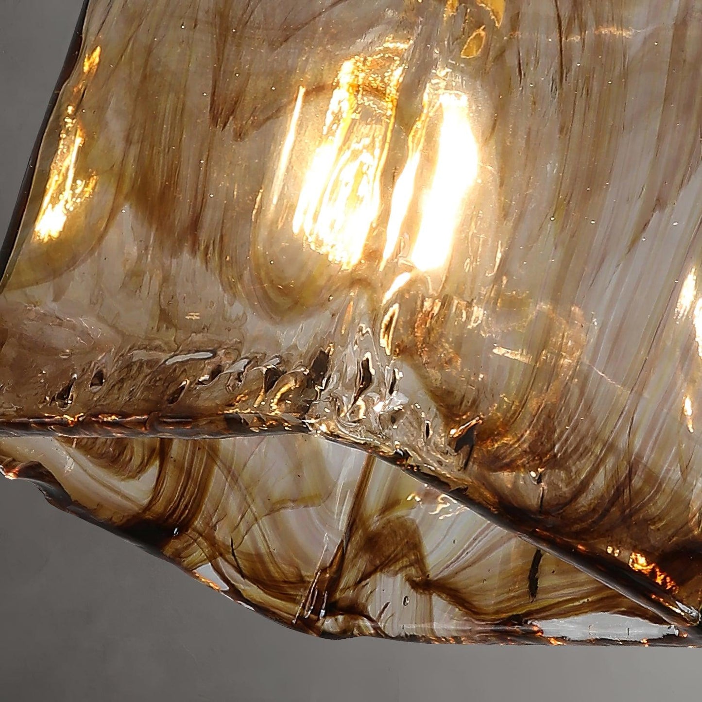 Vintage bruin glazen hanglamp