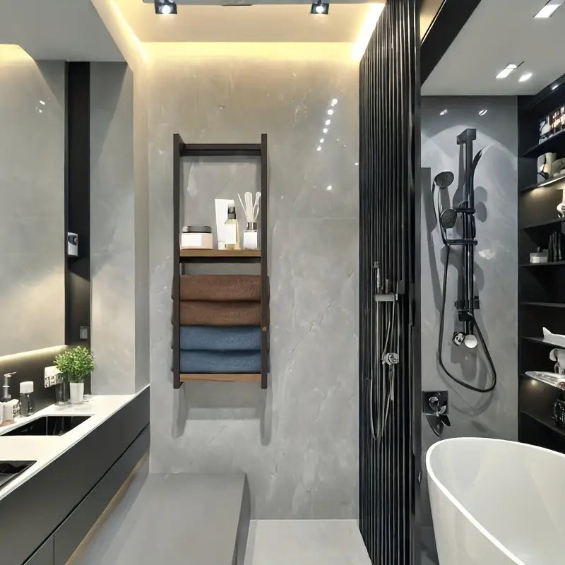 2-Laags Wandgemonteerd Handdoekenrek van Koolstofstaal 77 cm