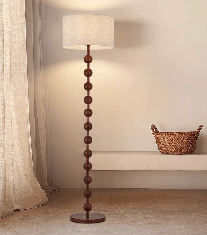 Japandi houten vloerlamp