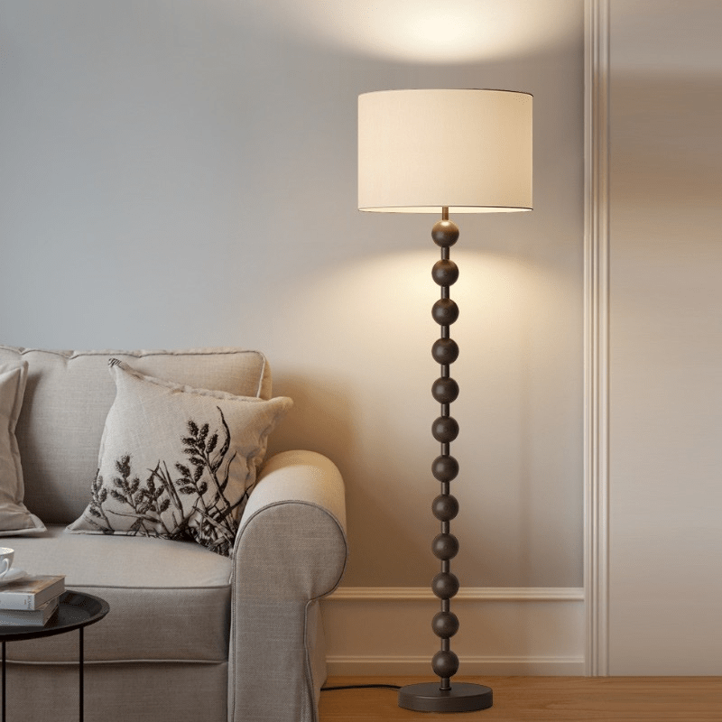 Japandi houten vloerlamp