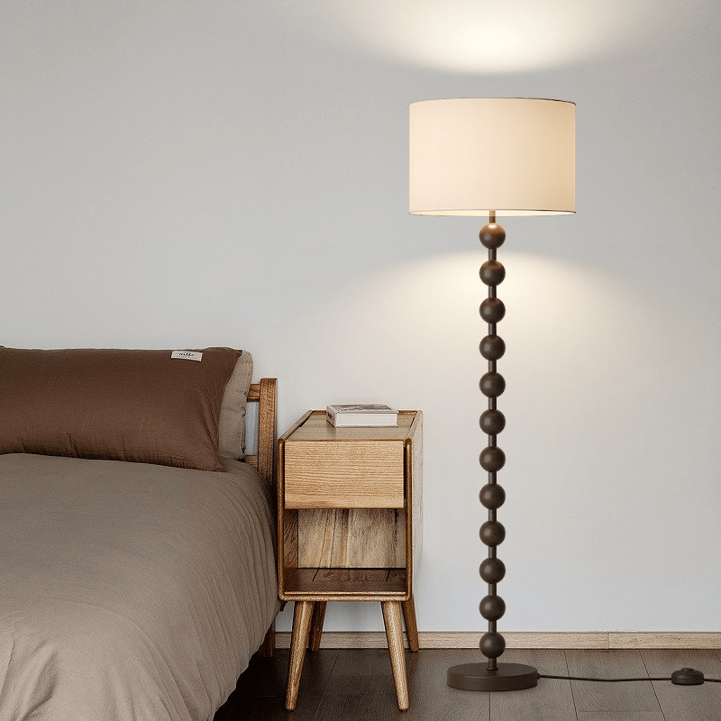 Japandi houten vloerlamp
