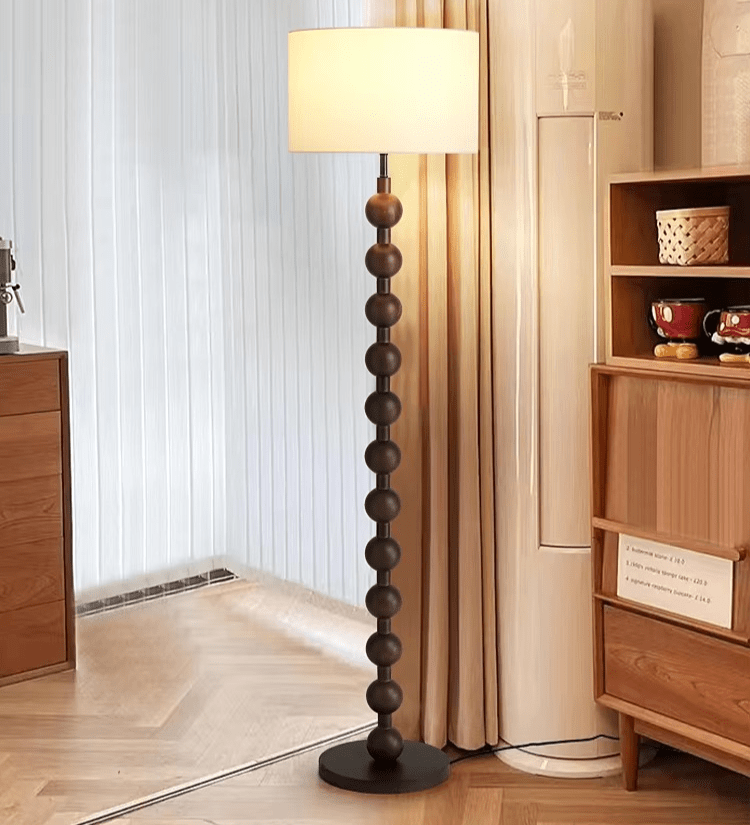 Japandi houten vloerlamp