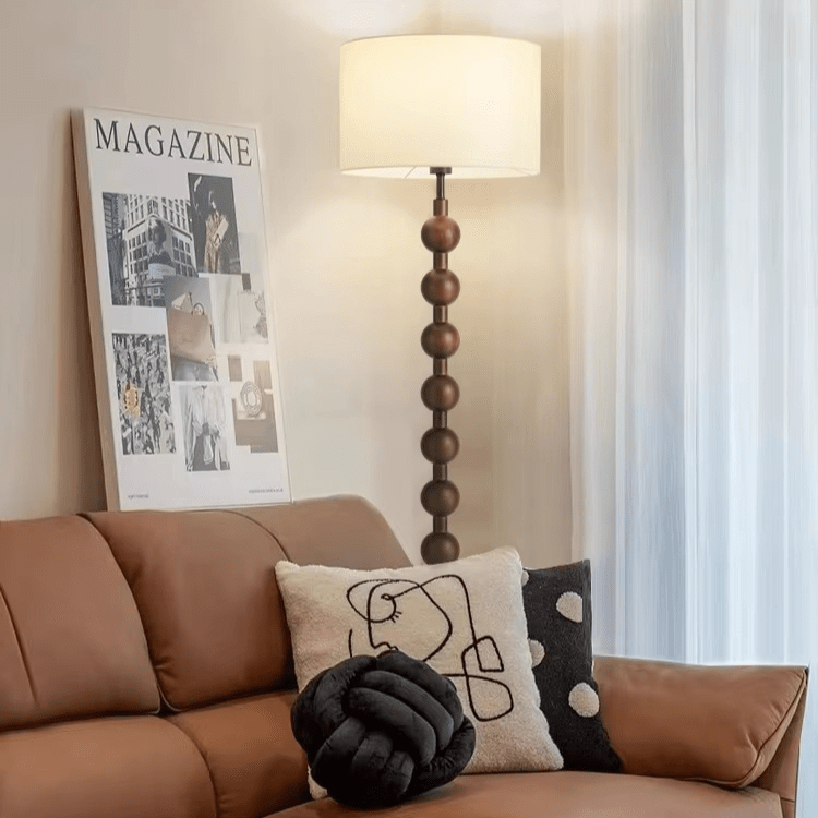 Japandi houten vloerlamp