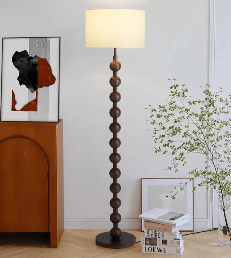 Japandi houten vloerlamp