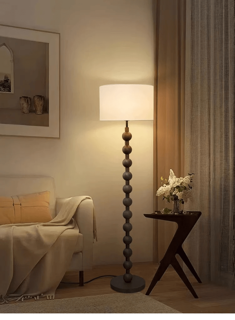 Japandi houten vloerlamp