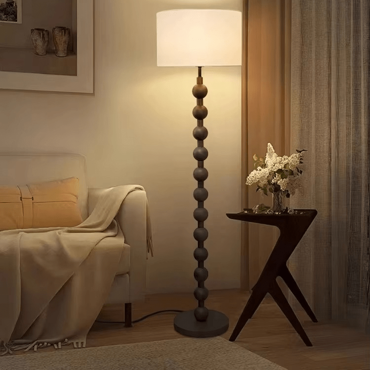 Japandi houten vloerlamp