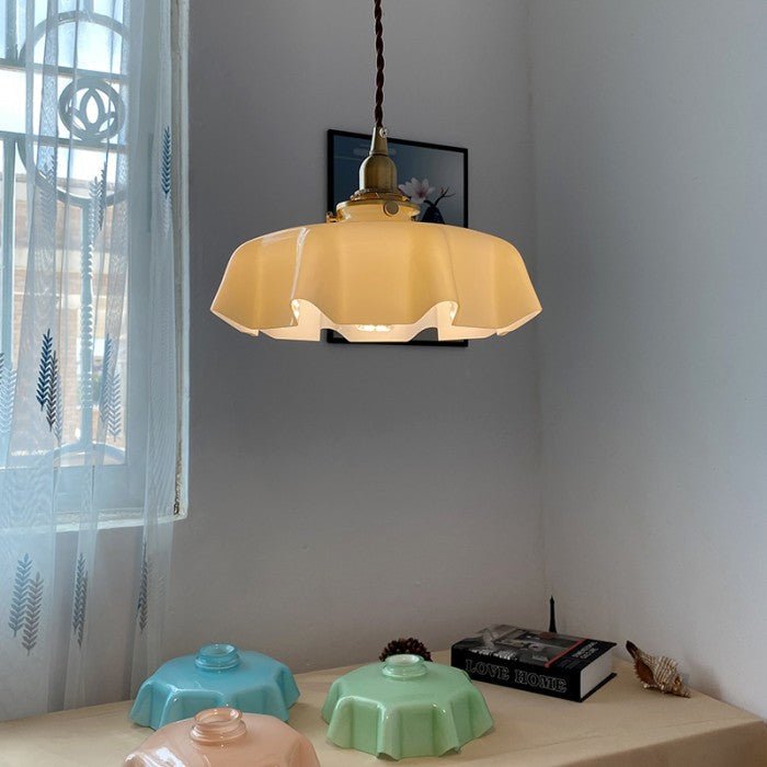 Retro Glazen Bloem Hanglamp