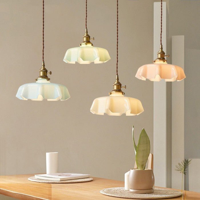 Retro Glazen Bloem Hanglamp