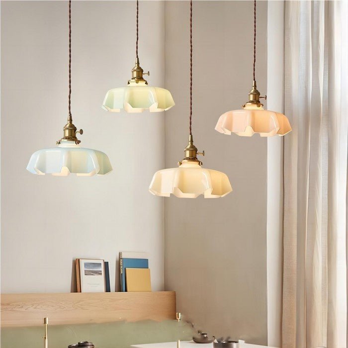 Retro Glazen Bloem Hanglamp