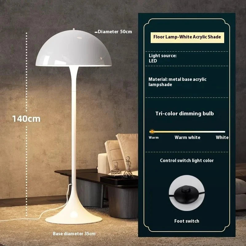 Scandinavisch Deense design LED paddenstoel vloerlamp