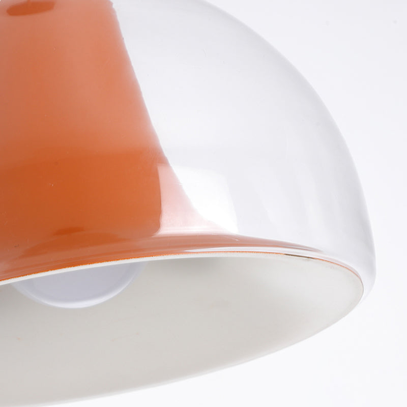 Halfronde kwallen glazen hanglamp