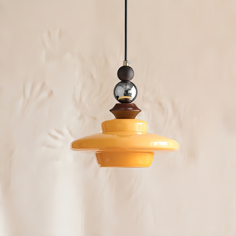 Middeleeuwse stijl glas beige eetkamer hanglamp