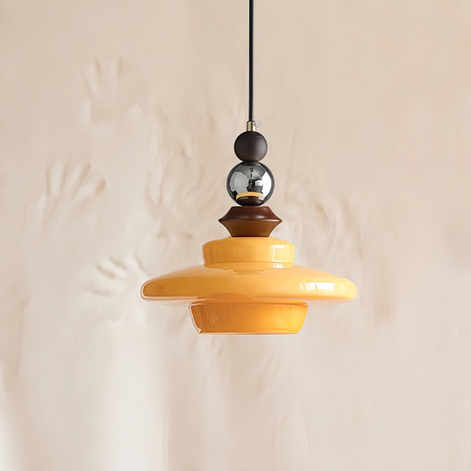 Middeleeuwse stijl glas beige eetkamer hanglamp