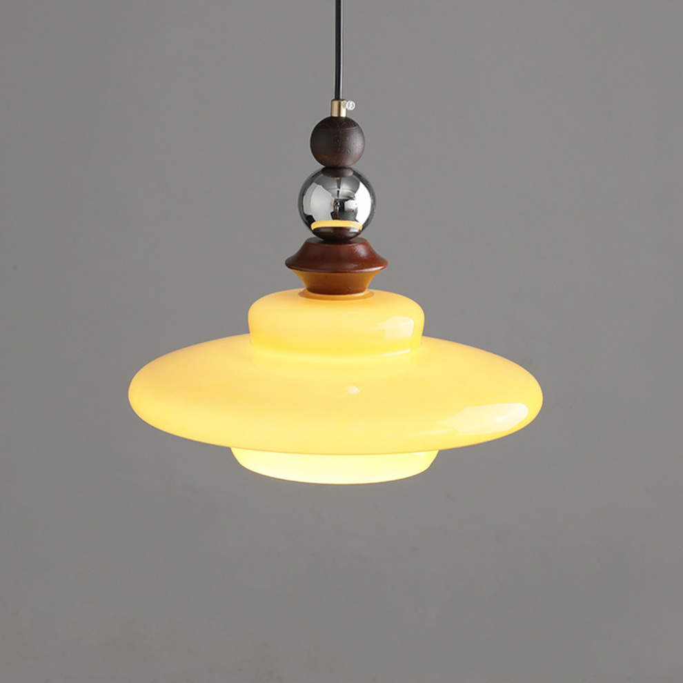 Middeleeuwse stijl glas beige eetkamer hanglamp