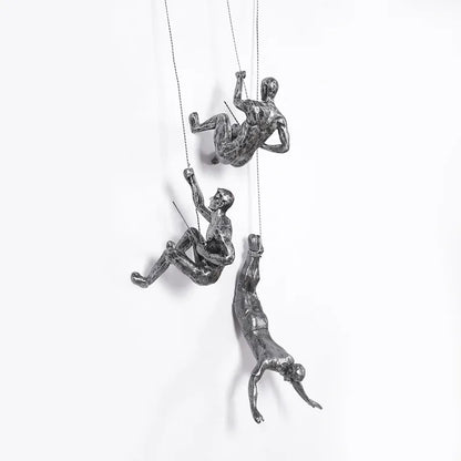 Ascender | Creatieve klimmende man muurdecoratie set