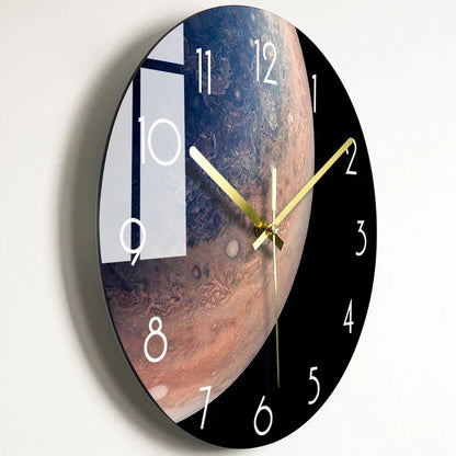ZestClock | Moderne Glazen Wandklok - Levendig gesneden fruit ontwerp, Stille Quartz Beweging, Decoratieve Klok