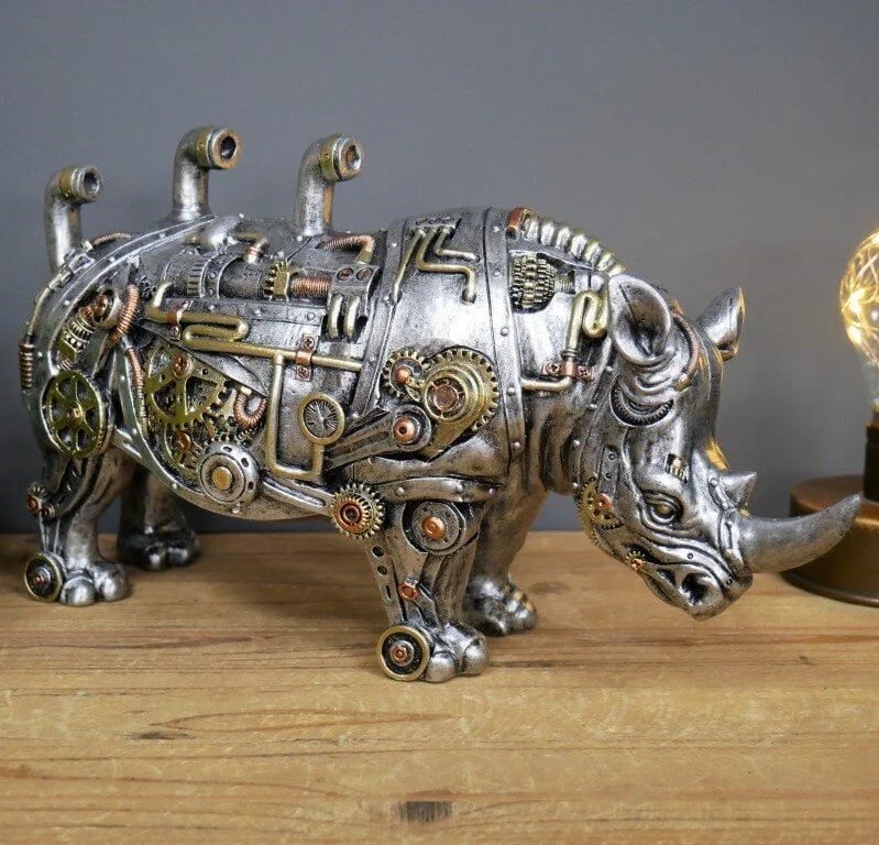 MechaMenagerie Steampunk Dier Sculpturen - Intrigerende Fusie van Antieke en Moderne Ontwerpen - Perfect voor Unieke Interieurdecoratie