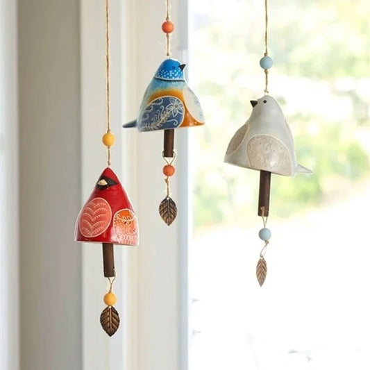 ChirpTone | Keramische vogel windgong - tuinbel voor buiten, Hangt Zangvogel Decor